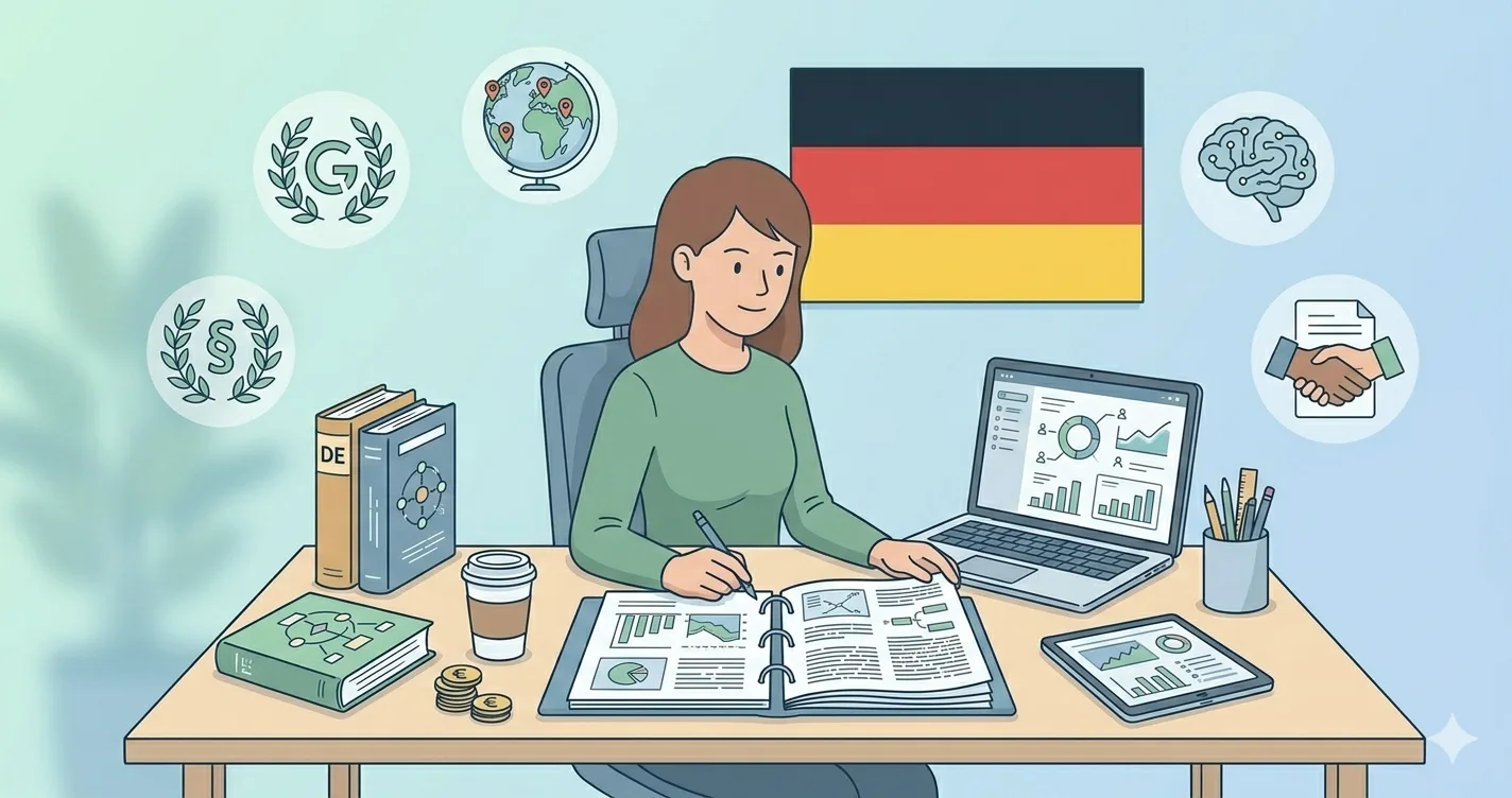 Deutschlernende Person bei der TELC B2 Prüfungsvorbereitung